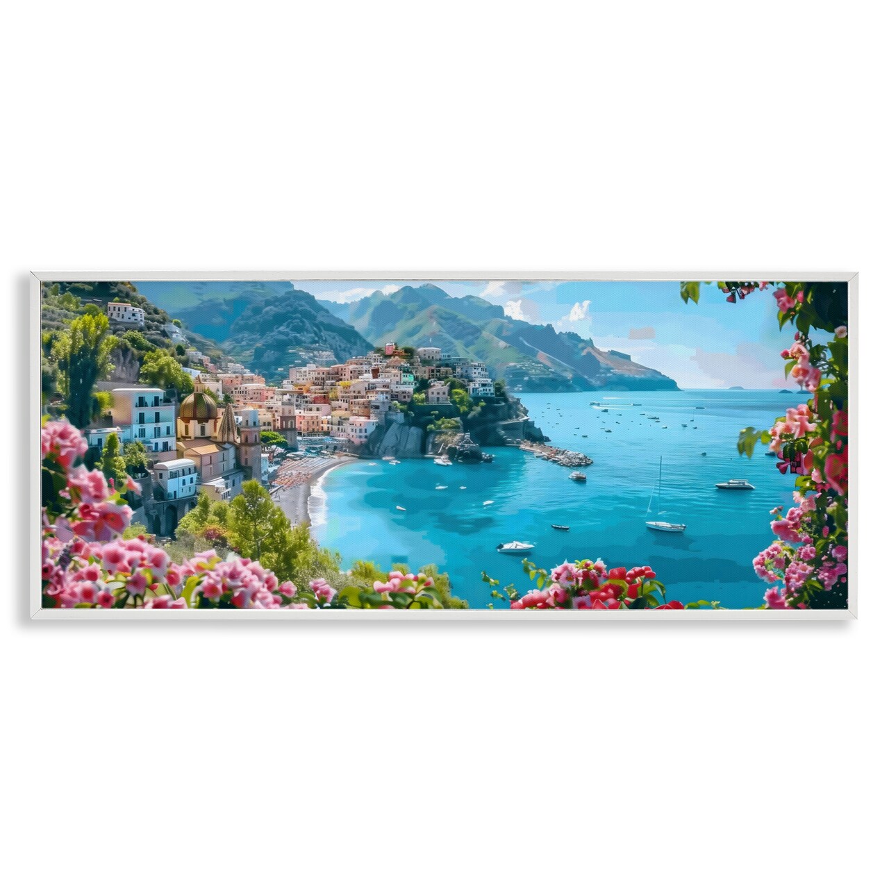 Stupell Industries Mediterranean Seascape View Framed Giclee, design by LSR Creative Studio